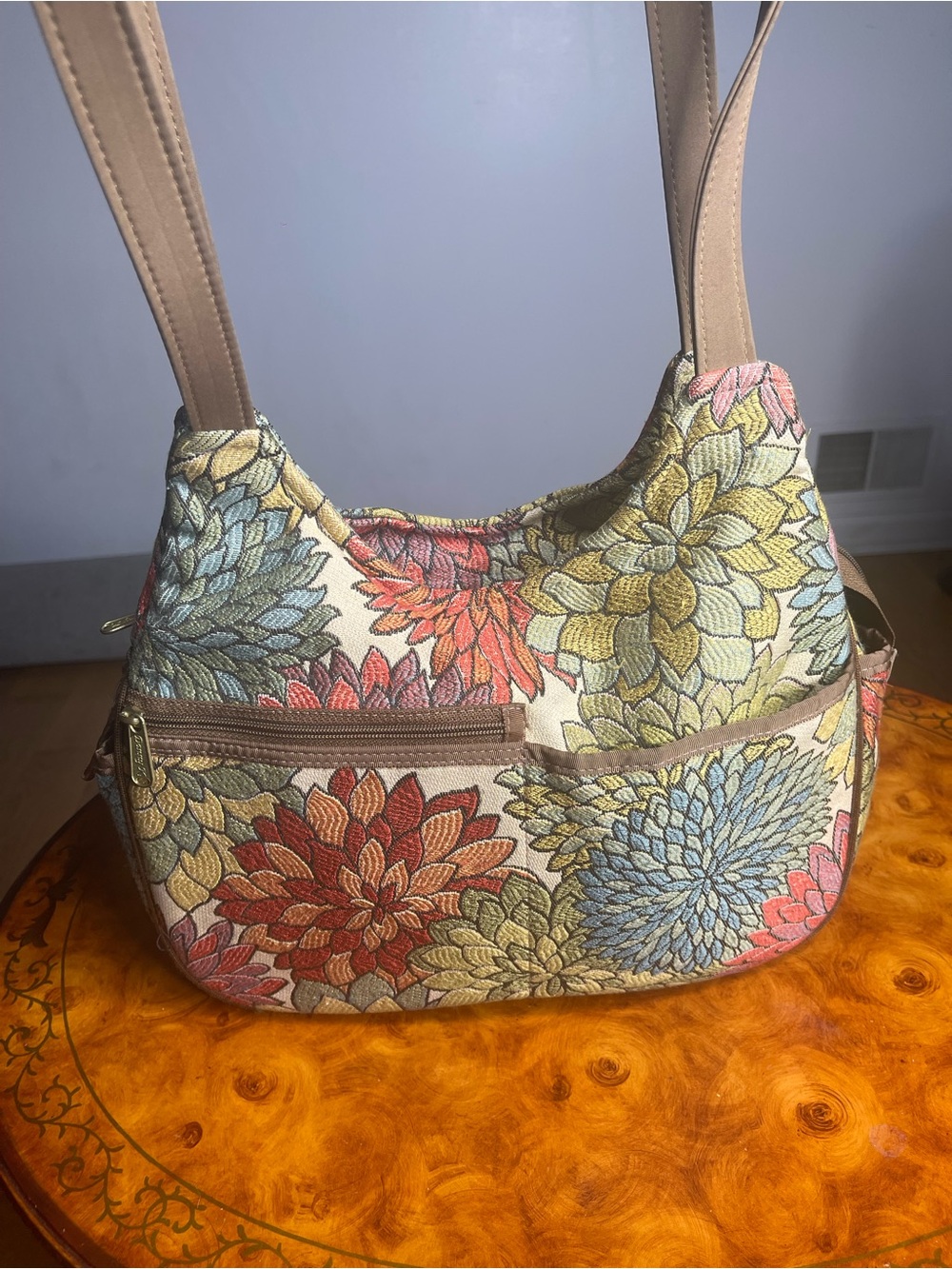 Floral Tapestry Shoulder Bag - Multicolor